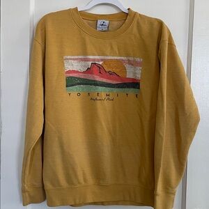 Yosemite Graphic Mustard Crew Neck Sweater